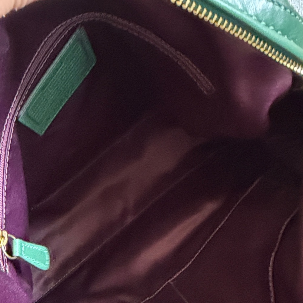 VINTAGE Coach Dark Green Leather Satchel with Gold Hardware - Picture 12 of 16